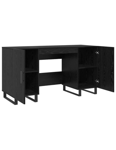 Scrivania Rovere nero 140 x 50 x 75 cm Legno multistrato