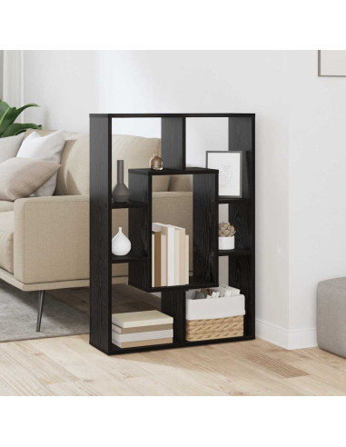 Armadio per Libri Rovere Nero 63 x 20 x 90 cm Legno multistrato