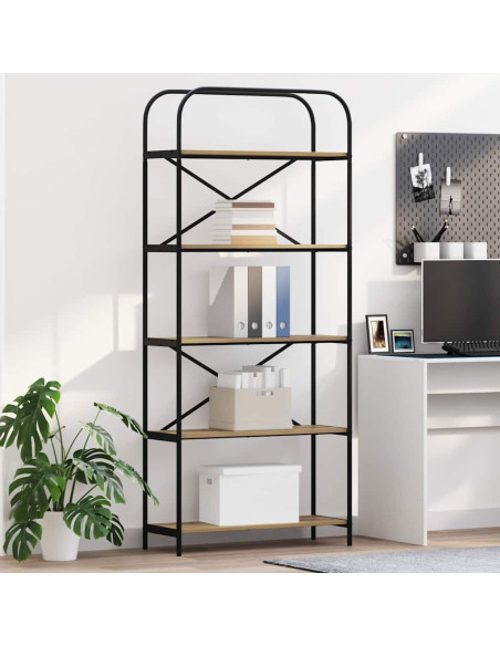 Libreria rovere artigianale 80 x 30 x 183 cm Legno multistrato