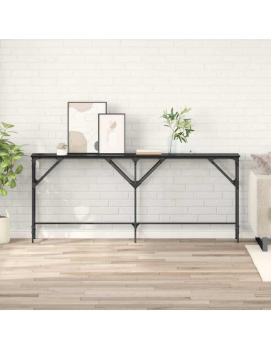 Tavolo consolle Rovere Nero 180 x 30 x 75 cm Legno multistrato