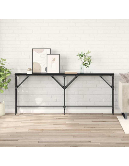 Tavolo consolle Rovere Nero 180 x 30 x 75 cm Legno multistrato