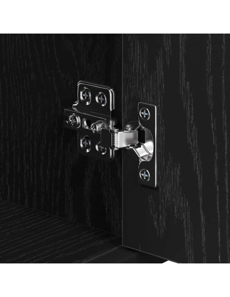 Mobile da Bagno con porta Rovere nero 35 x 37.5 x 188.5 cm