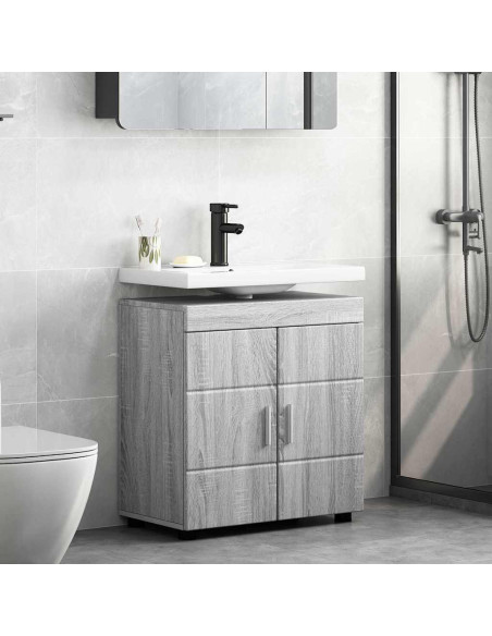 Mobile per lavabo da bagno Grigio sonoma 60 x 34 x 63 cm