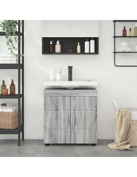 Mobile per lavabo da bagno Grigio sonoma 60 x 34 x 63 cm