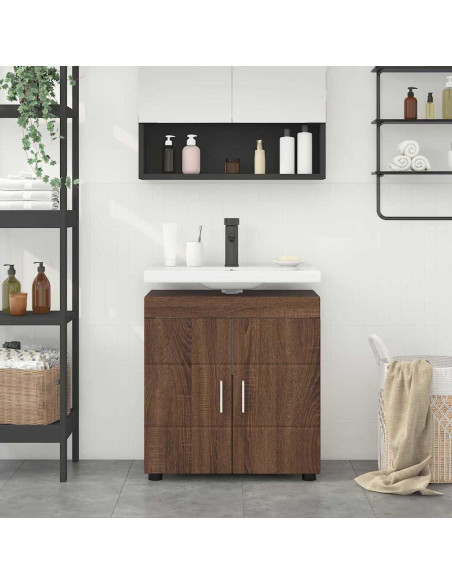 Mobile per lavabo da bagno Rovere marrone 60 x 34 x 63 cm