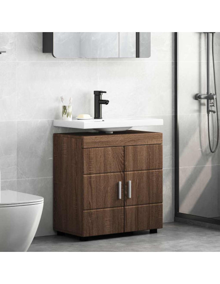 Mobile per lavabo da bagno Rovere marrone 60 x 34 x 63 cm