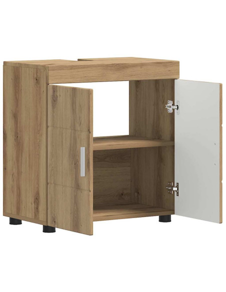 Mobile per lavabo da bagno rovere artigianale 60 x 34 x 63 cm