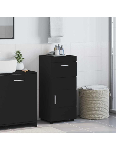 Mobile da Bagno Nero 37 x 31.5 x 82 cm Legno multistrato