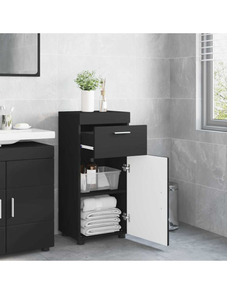 Mobile da Bagno Nero 37 x 31.5 x 82 cm Legno multistrato