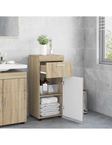 Mobile da Bagno con porta rovere sonoma 37 x 31.5 x 82 cm