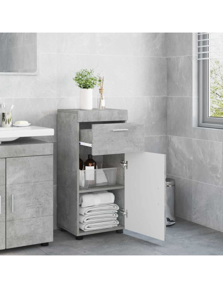 Mobile da Bagno con porta Grigio cemento 37 x 31.5 x 82 cm