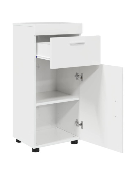 Mobile da Bagno con porta Bianco lucido 37 x 31.5 x 82 cm