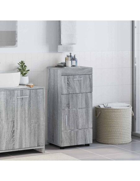Mobile da Bagno con porta Grigio sonoma 37 x 31.5 x 82 cm