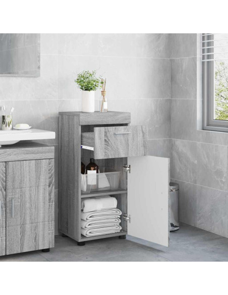 Mobile da Bagno con porta Grigio sonoma 37 x 31.5 x 82 cm