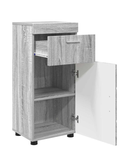 Mobile da Bagno con porta Grigio sonoma 37 x 31.5 x 82 cm