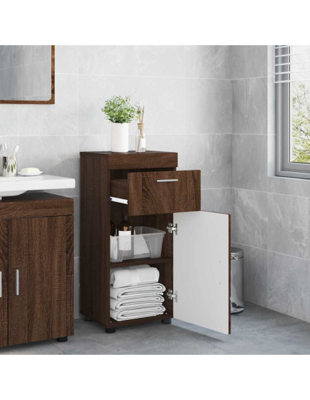 Mobile da Bagno con porta Rovere marrone 37 x 31.5 x 82 cm