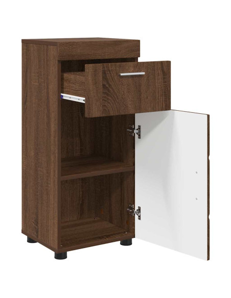 Mobile da Bagno con porta Rovere marrone 37 x 31.5 x 82 cm