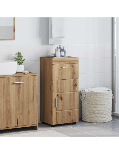 Mobile da Bagno con porta rovere artigianale 37 x 31.5 x 82 cm