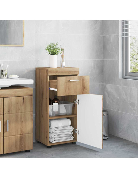 Mobile da Bagno con porta rovere artigianale 37 x 31.5 x 82 cm