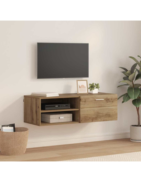 Mobile TV con cassetto rovere artigianale 100.5 x 39 x 30 cm