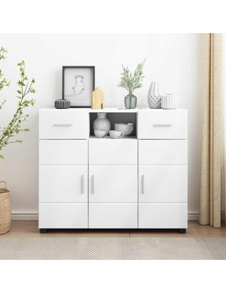 Credenza con porta Bianco 88.5 x 30.5 x 73 cm Legno multistrato