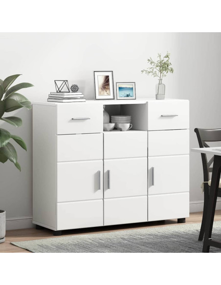 Credenza con porta Bianco 88.5 x 30.5 x 73 cm Legno multistrato