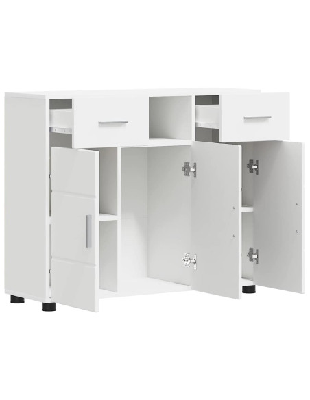 Credenza con porta Bianco 88.5 x 30.5 x 73 cm Legno multistrato
