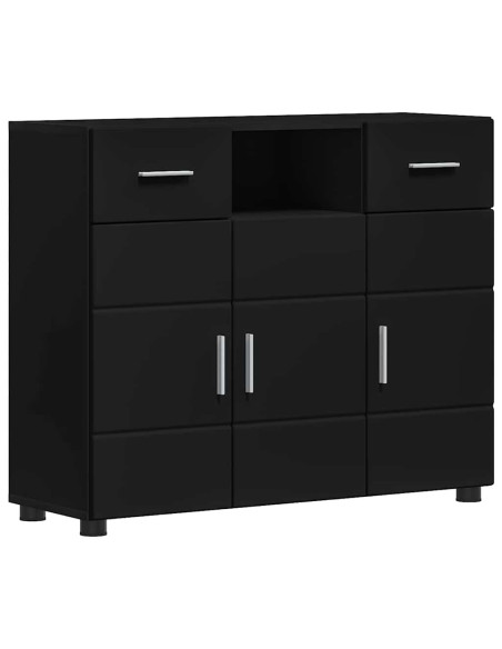 Credenza con porta Nero 88.5 x 30.5 x 73 cm Legno multistrato