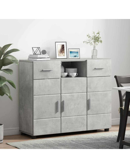 Credenza Grigio cemento 88.5 x 30.5 x 73 cm Legno multistrato