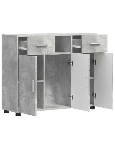 Credenza Grigio cemento 88.5 x 30.5 x 73 cm Legno multistrato