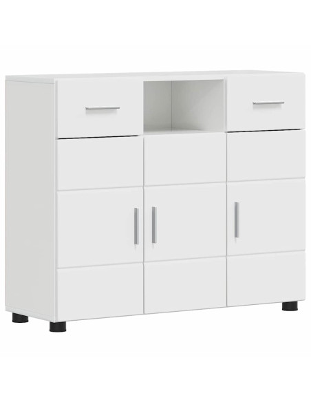 Credenza Bianco lucido 88.5 x 30.5 x 73 cm Legno multistrato