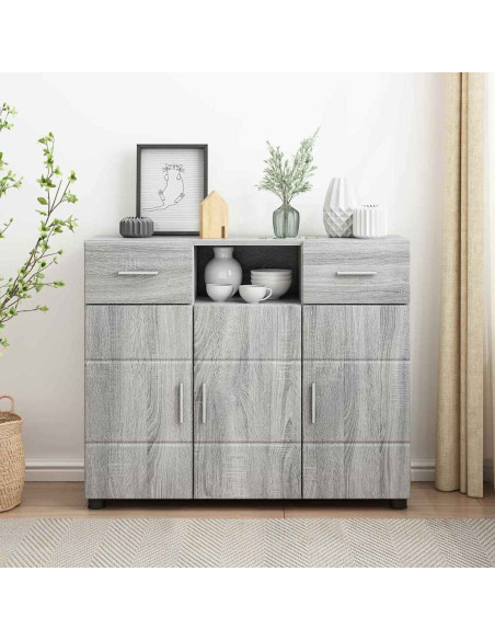 Credenza Grigio sonoma 88.5 x 30.5 x 73 cm Legno multistrato