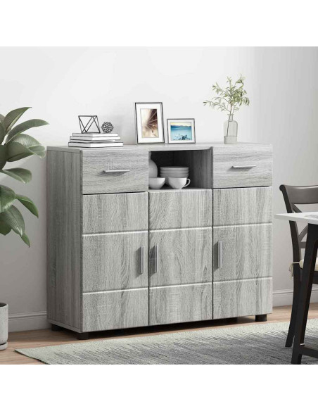 Credenza Grigio sonoma 88.5 x 30.5 x 73 cm Legno multistrato