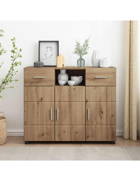 Credenza con cassetto rovere artigianale 88.5 x 30.5 x 73 cm