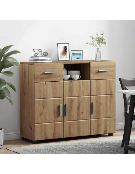 Credenza con cassetto rovere artigianale 88.5 x 30.5 x 73 cm