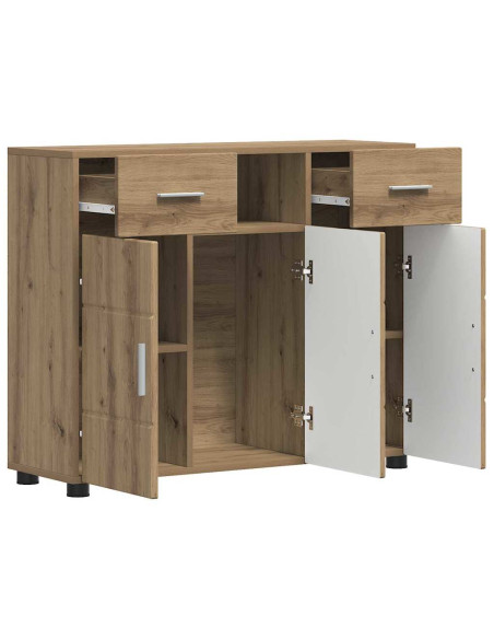 Credenza con cassetto rovere artigianale 88.5 x 30.5 x 73 cm