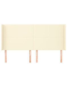 Testiera ad Orecchio Crema 203x16x118/128 cm in Similpelle 2