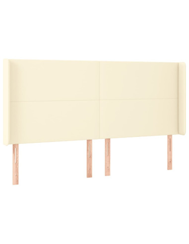 Testiera a LED Crema 203x23x118/128 cm in Similpelle