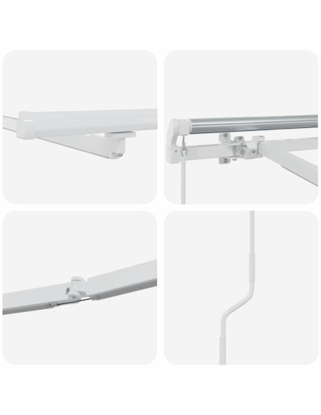 Tenda da Sole con Manuale Bianco 5 × 3,5 m Metallo