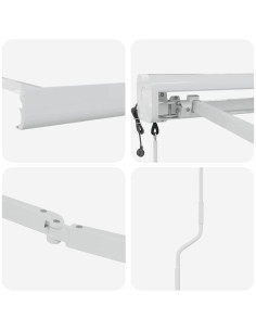 Tenda da Sole Bianco 5 x 3 m Metallo