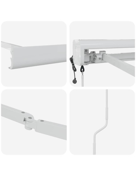 Tenda da Sole Bianco 5 x 3 m Metallo