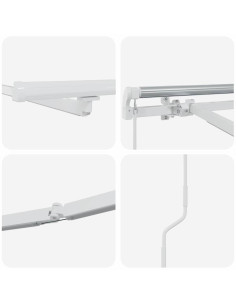 Tenda da Sole con Bianco 4,5 × 3 m Metallo