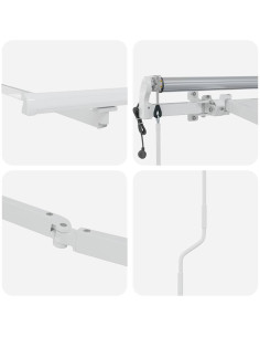 Tenda da Sole Manuale Bianco 4 × 3,5 m Metallo