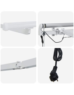 Tenda da Sole con Manuale Bianco 4,5 × 3,5 m Metallo