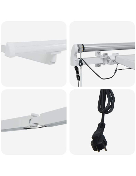 Tenda da Sole con Manuale Bianco 4,5 × 3,5 m Metallo