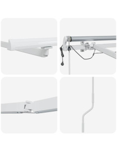 Tenda da Sole con Bianco 6 × 3,5 m Metallo