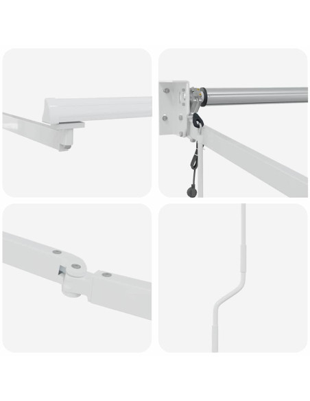 Tenda da Sole Bianco 3 x 2,5 m Metallo
