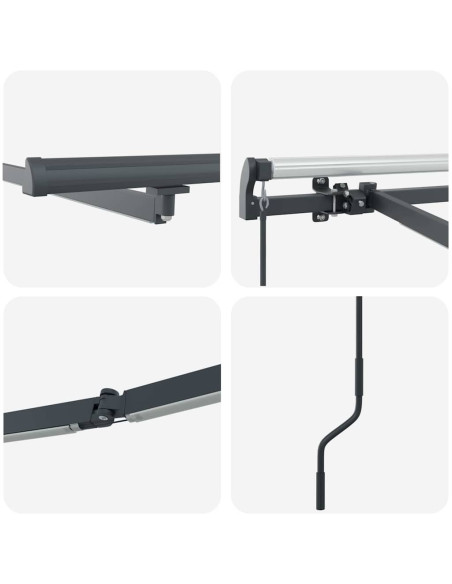 Tenda da Sole con Manuale Antracite 3,5 x 2,5 m Metallo