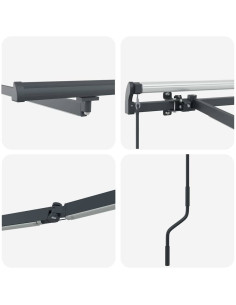 Tenda da Sole con Manuale Antracite 4.5 x 2.5 m Metallo