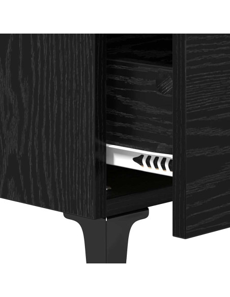 Armadietto per letto con cassetto Rovere nero 40 x 35 x 47,5 cm